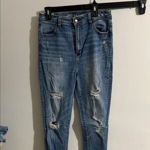 American eagle Women's Distressed Blue Jeans